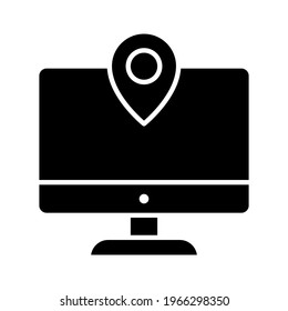 Adresse, Computer, Pin-Symbol, Vektorbild. Kann auch für die Navigation verwendet werden. Geeignet für den Einsatz in Web-Apps, mobilen Apps und Printmedien.