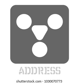 Address conceptual graphic icon. Design language element, graphic sign.