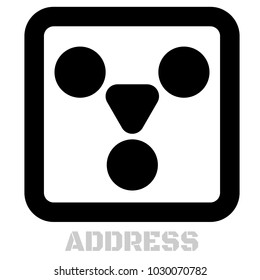 Address conceptual graphic icon. Design language element, graphic sign.