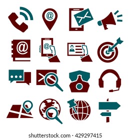 address, contact icon set