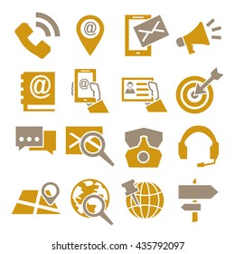 address, contact icon set