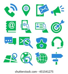 address, contact icon set