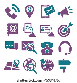 address, contact icon set