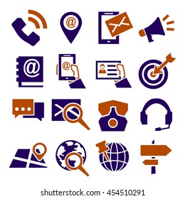 address, contact icon set