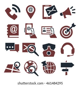 address, contact icon set