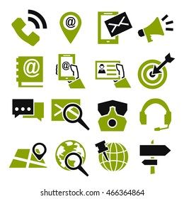 address, contact icon set