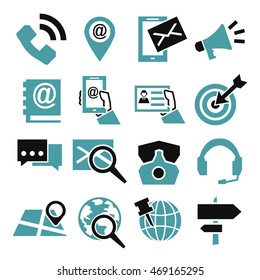 address, contact icon set