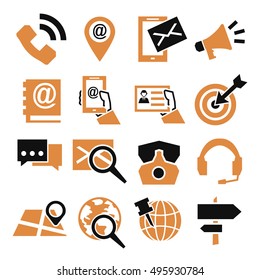 address, contact icon set
