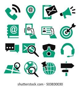 address, contact icon set