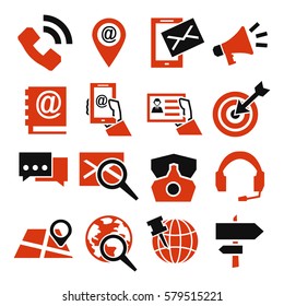 address, contact icon set