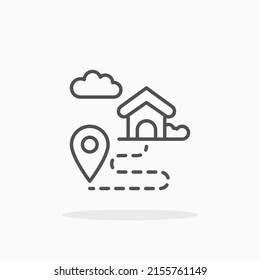 Address delivery line icon. Editable stroke and pixel perfect. Can be used for digital product, presentation, print design and more.