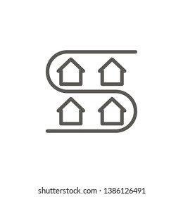 Address, district, house, neighborhood vector icon. Simple element illustration concept. Address, district, house, neighborhood vector icon. Real estate concept vector illustration