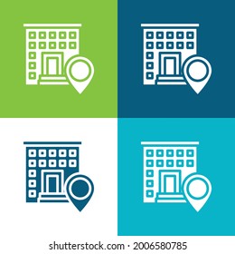 Adressflach vier Farben minimaler Icon-Set