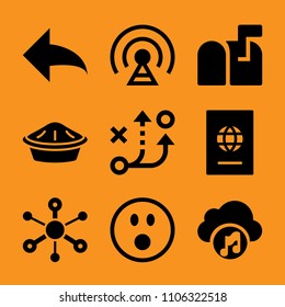 address, global, storage, web, finance and trip icon vector set. Flat vector design with filled icons. Designed for web and software interfaces