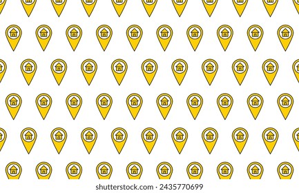 Address, home location Icons pattern on white background. Vector Illustration