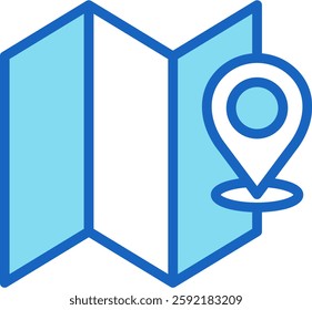 Address Icon Blue Vector Illustration
