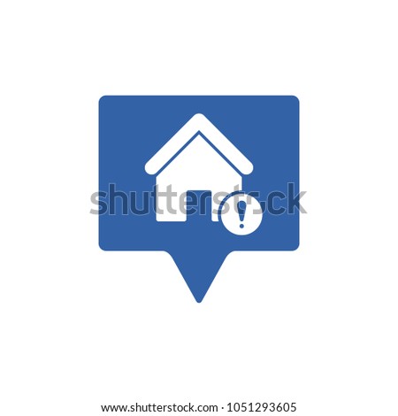 Address icon with exclamation mark. Address icon and alert, error, alarm, danger symbol. Vector icon