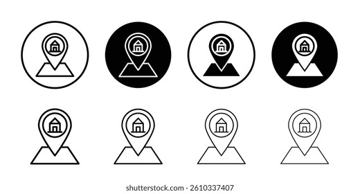 Address icon Flat fill set collection