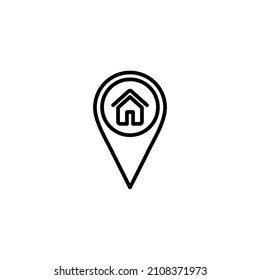 Address icon. home location sign and symbol