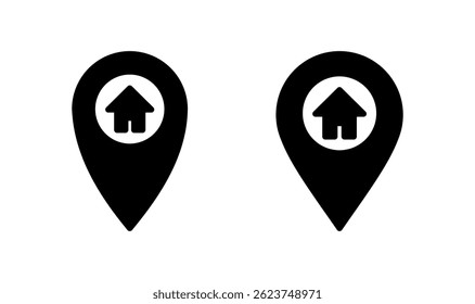 Ícone de endereço design de logotipo. símbolo e local de residência. pinpoint