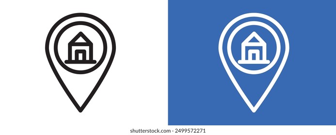Address icon logo sign set vector outline