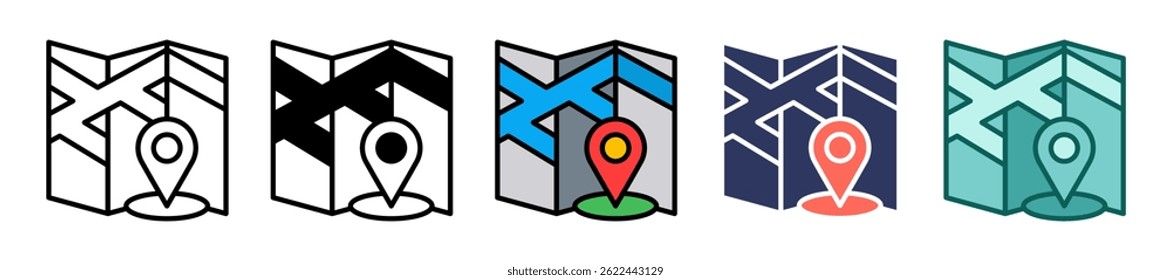 Address Icon Multiple Vector Illustration