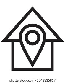 Address icon in outline and vector format.