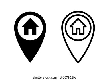 Address icon set. home location icon vector