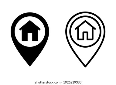 Address Icon Set. Home Location Icon Vector