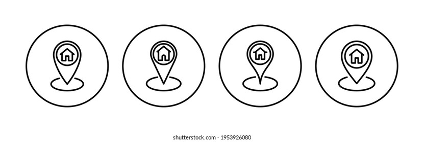 conjunto de iconos de dirección. vector de icono de ubicación en el hogar