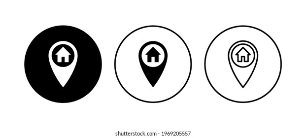 Address icon set. home location icon vector
