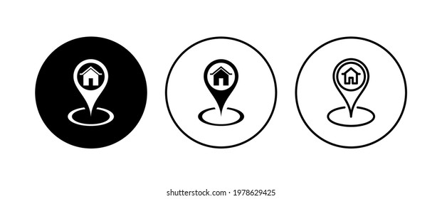 Address icon set. home location icon vector