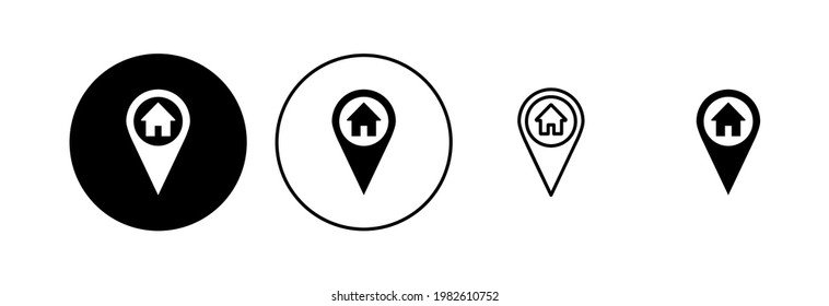 Address icon set. home location icon vector