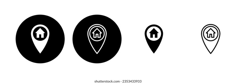 Address icon set. home location icon vector