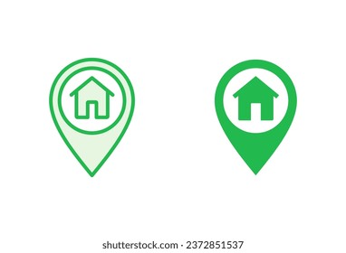 Address icon set. home location icon vector