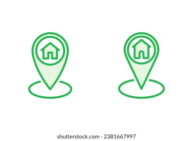Address icon set. home location icon vector