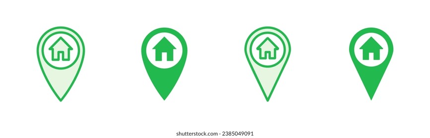 Address icon set. home location icon vector