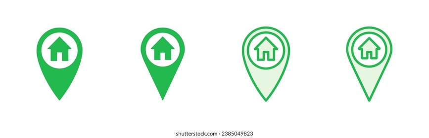 Address icon set. home location icon vector
