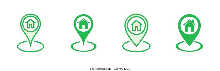 Address icon set. home location icon vector