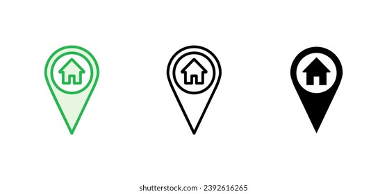 Address icon set. home location icon vector