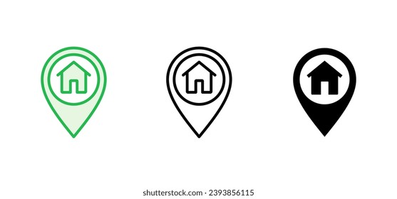 Address icon set. home location icon vector
