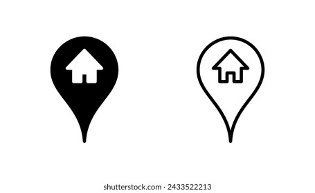 Address icon set. home location icon vector