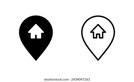 Conjunto de iconos de dirección. vector de icono de ubicación de inicio