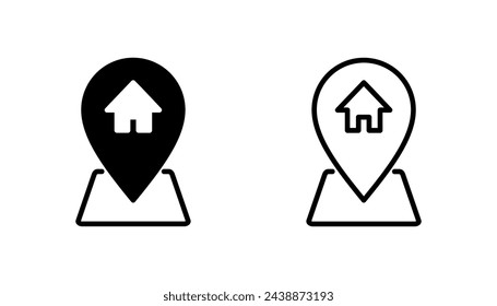 Address icon set. home location icon vector