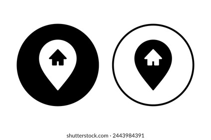 Adresse-SymbolSet. Home-Standort-Symbol Vektorgrafik