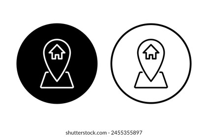 Address icon set. home location icon vector