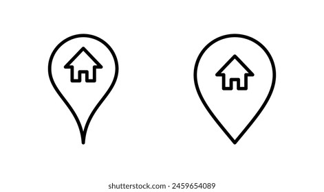 conjunto de iconos de Dirección. Vector de icono de ubicación de inicio