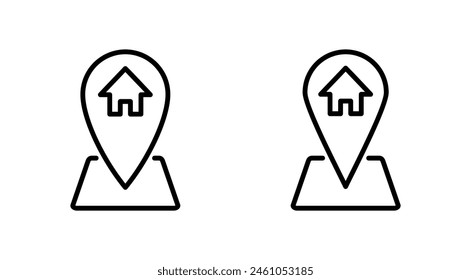 Address icon set. home location icon vector