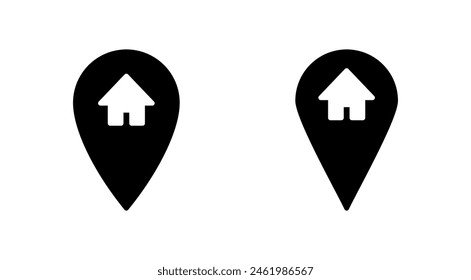 Address icon set. home location icon vector