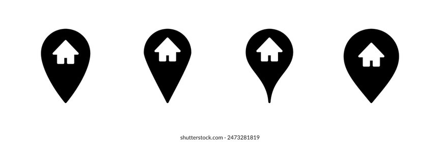 Address icon set. home location icon vector